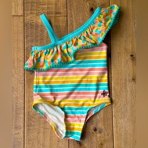 Matilda Jane Dream Chasers Lollipop Lines One-Piece Swimsuit size 2